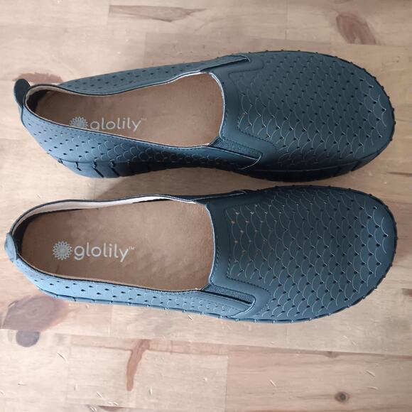 Glolily Elle Platform Wave Perf Black, EPW-601 Women's Size 9M - Pre-owned - Picture 4 of 11